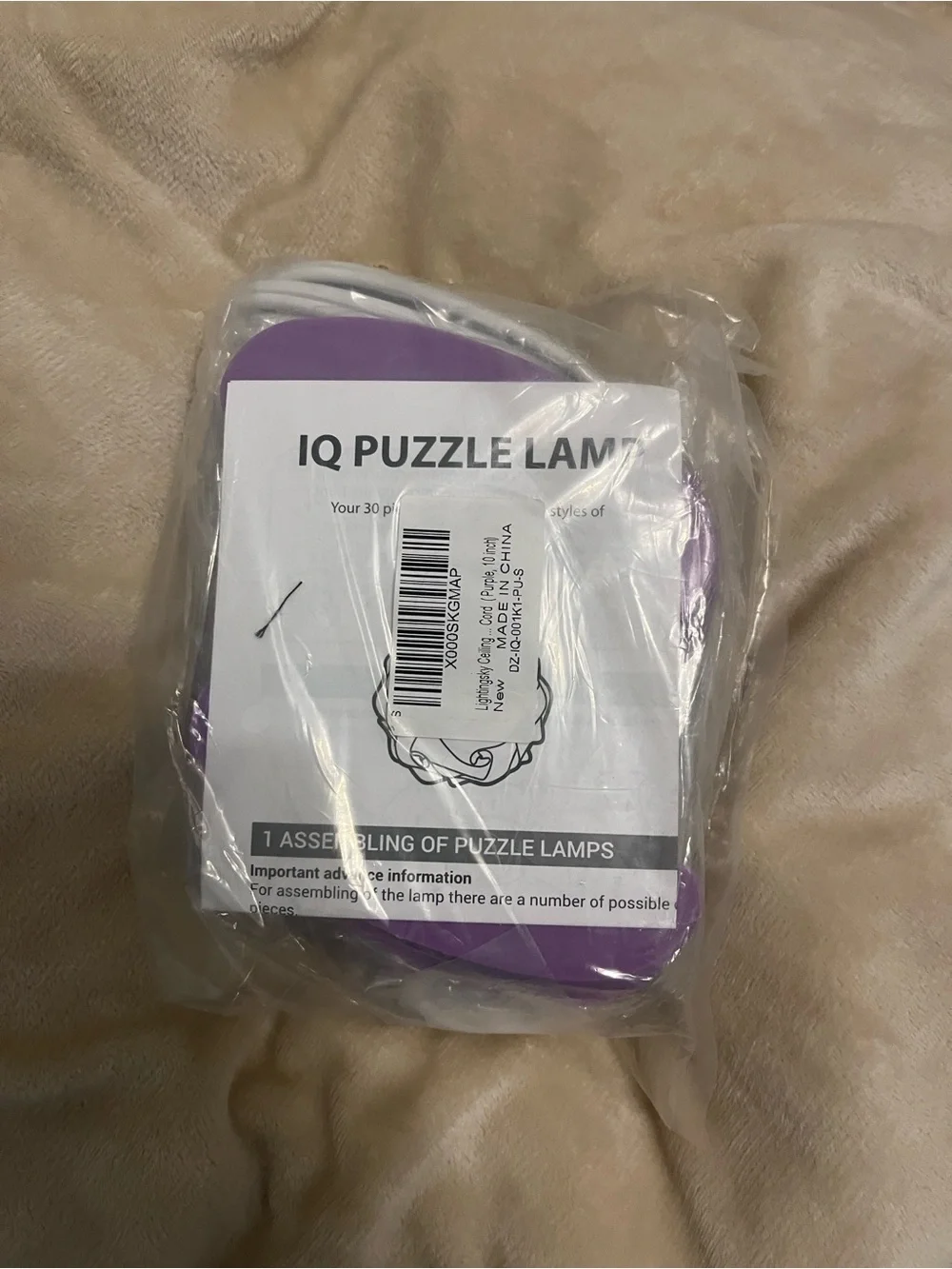 Purple Pink Decorative 10 inch Puzzle Pendant Lamp with 15 ft Cord Set